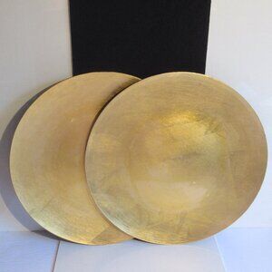 2, 13" Gold leaf Platter. Pier 1 Imports, Vintage, Like New!